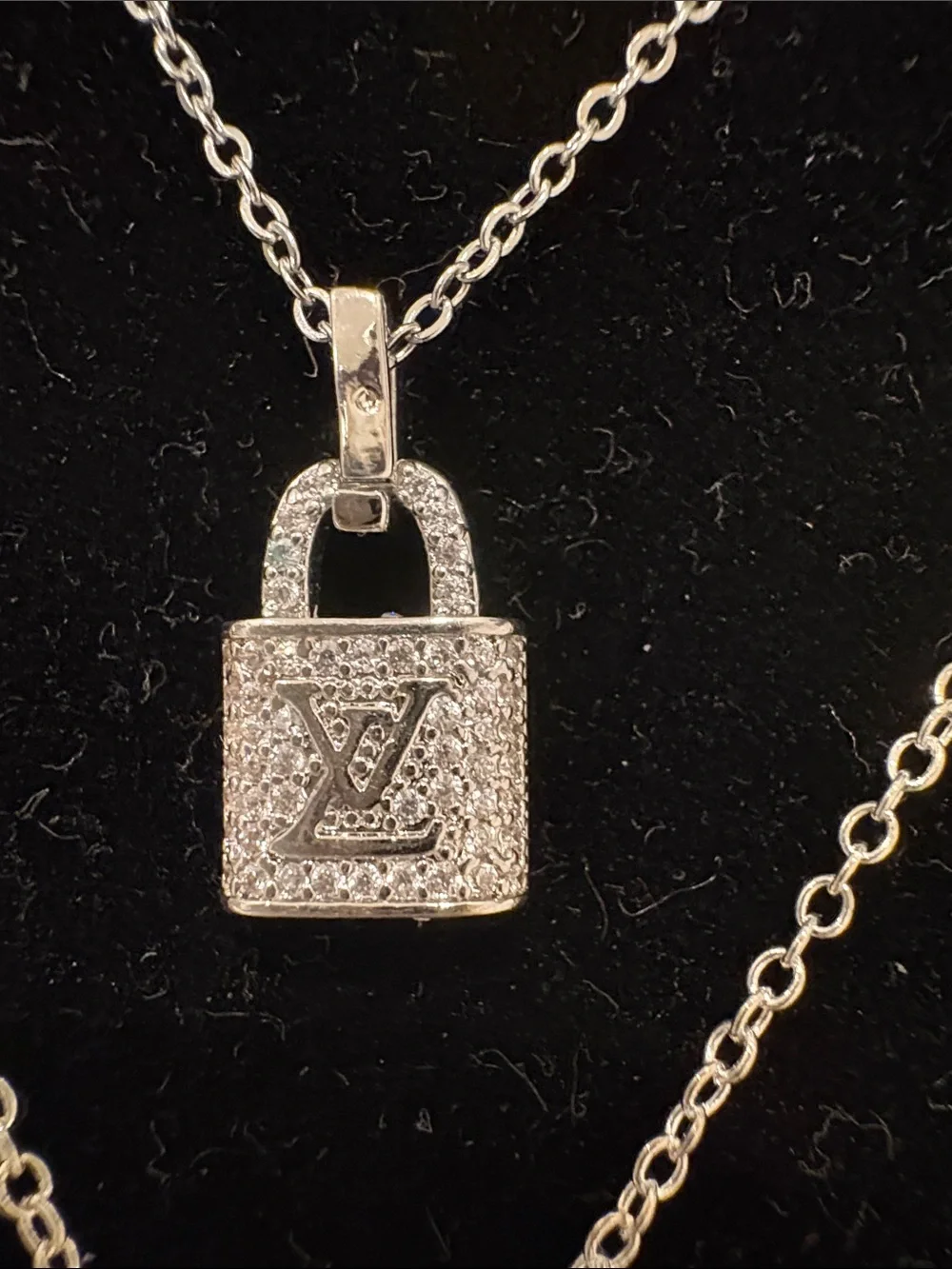 3 New Fashion Silver Tone Logo, Padlock & Key Necklaces